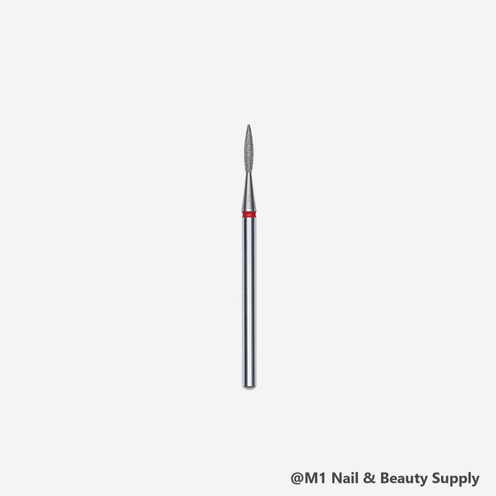Staleks diamond nail drill bit, pointed flame 1.6/8mm, red fine grit