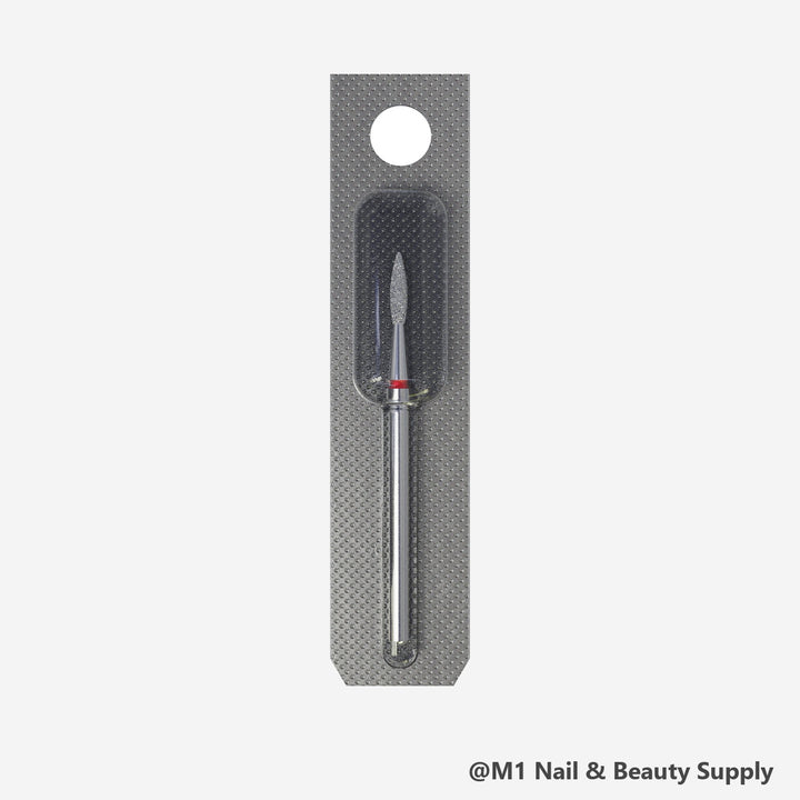 Staleks diamond nail drill bit, pointed flame 2.1/8mm, red fine grit (view 2)