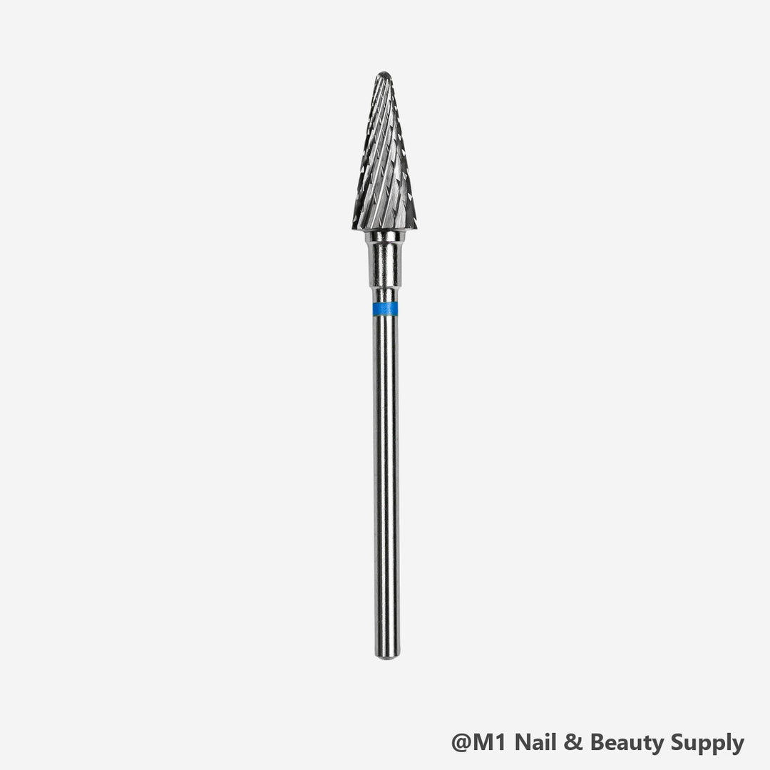 Staleks Expert carbide nail drill bit, cone 6 mm, blue medium cut