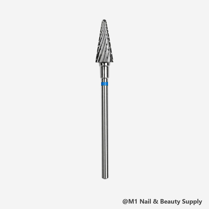 Staleks Expert carbide nail drill bit, cone 6 mm, blue medium cut
