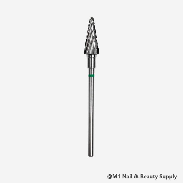 Staleks Expert carbide nail drill bit, cone 6 mm, green coarse cut