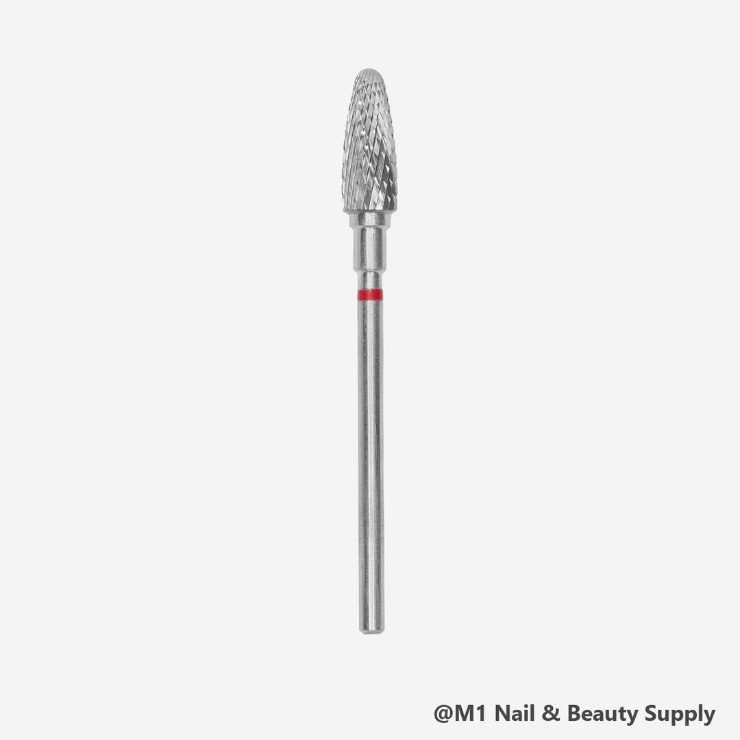 Staleks Expert carbide nail drill bit, corn 5 mm, red fine cut