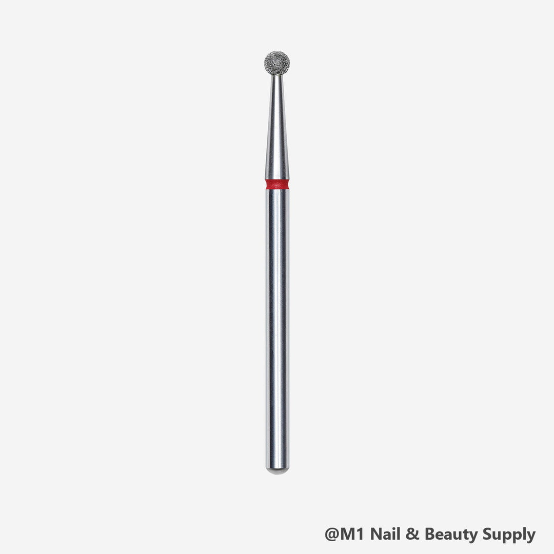 Staleks diamond nail drill bit, ball 2.5mm, red fine grit