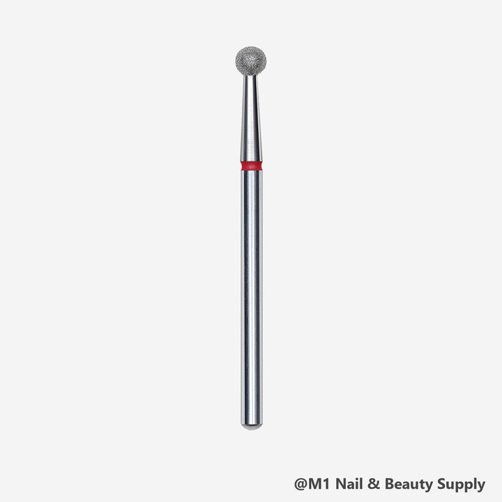 Staleks diamond nail drill bit, ball 3.5mm, red fine grit