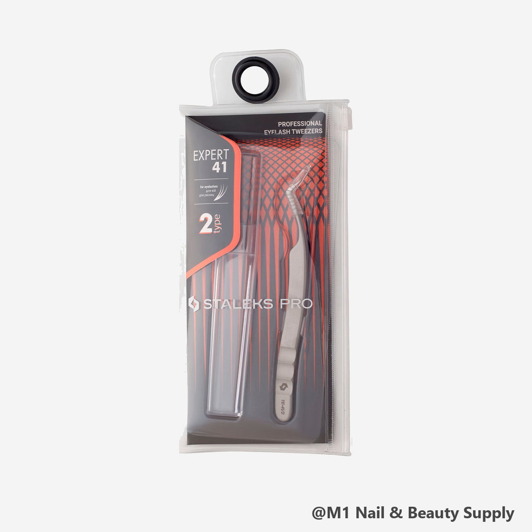 Staleks Expert 41 curved L-shape eyelash tweezers TE-41/2 (view 3)