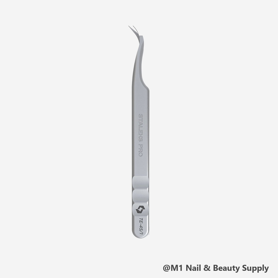 Staleks Expert 45 fiber tip curved eyelash tweezers TE-45/1