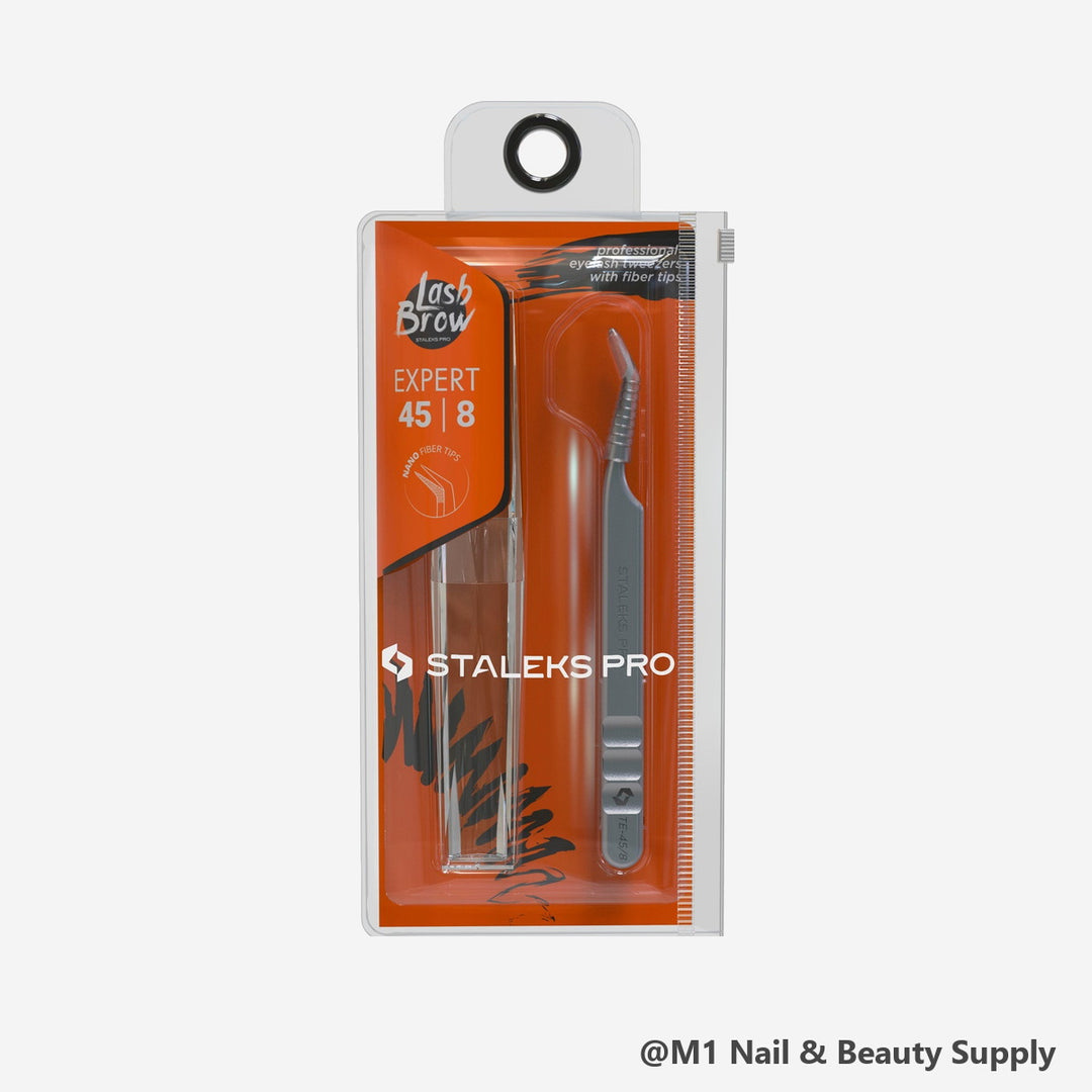 Staleks Expert 45 fiber tip mini L eyelash tweezers TE-45/8 (view 2)