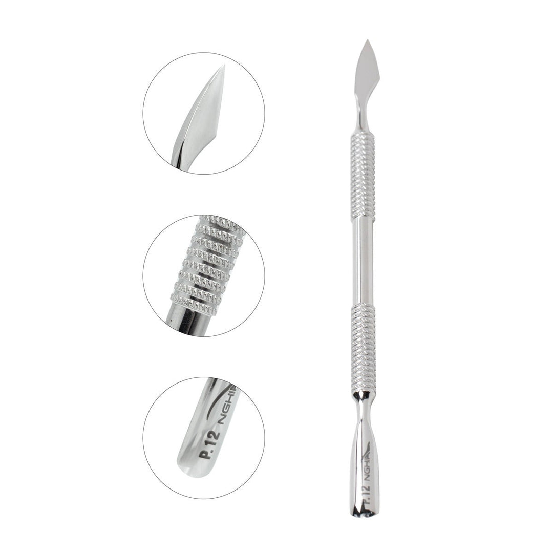 NGHIA P-12 cuticle pusher close-up details