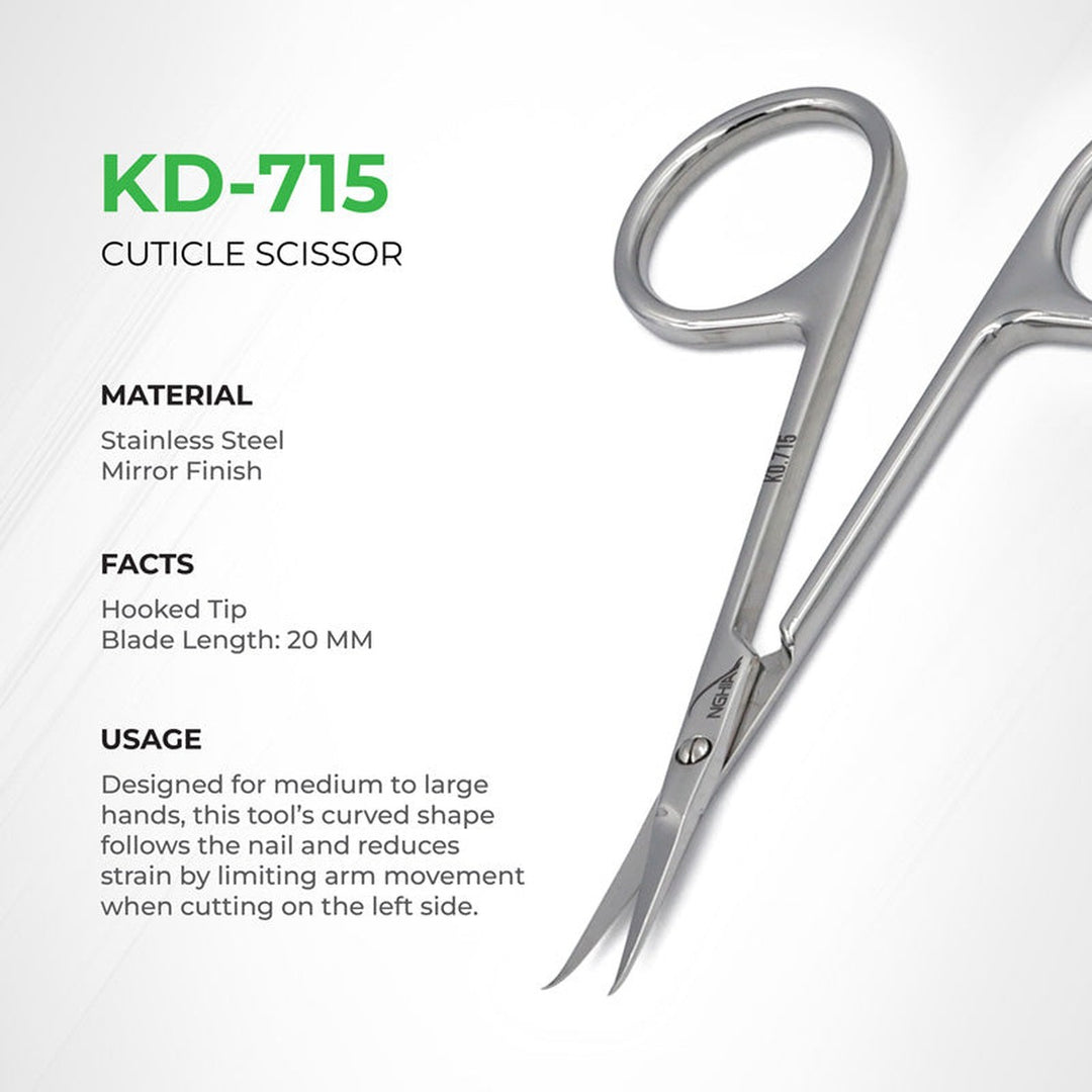 NGHIA KD-715 cuticle scissors features and specifications