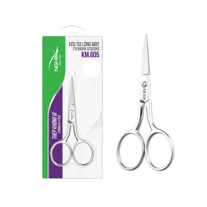 NGHIA KM-605 eyebrow scissors with packaging