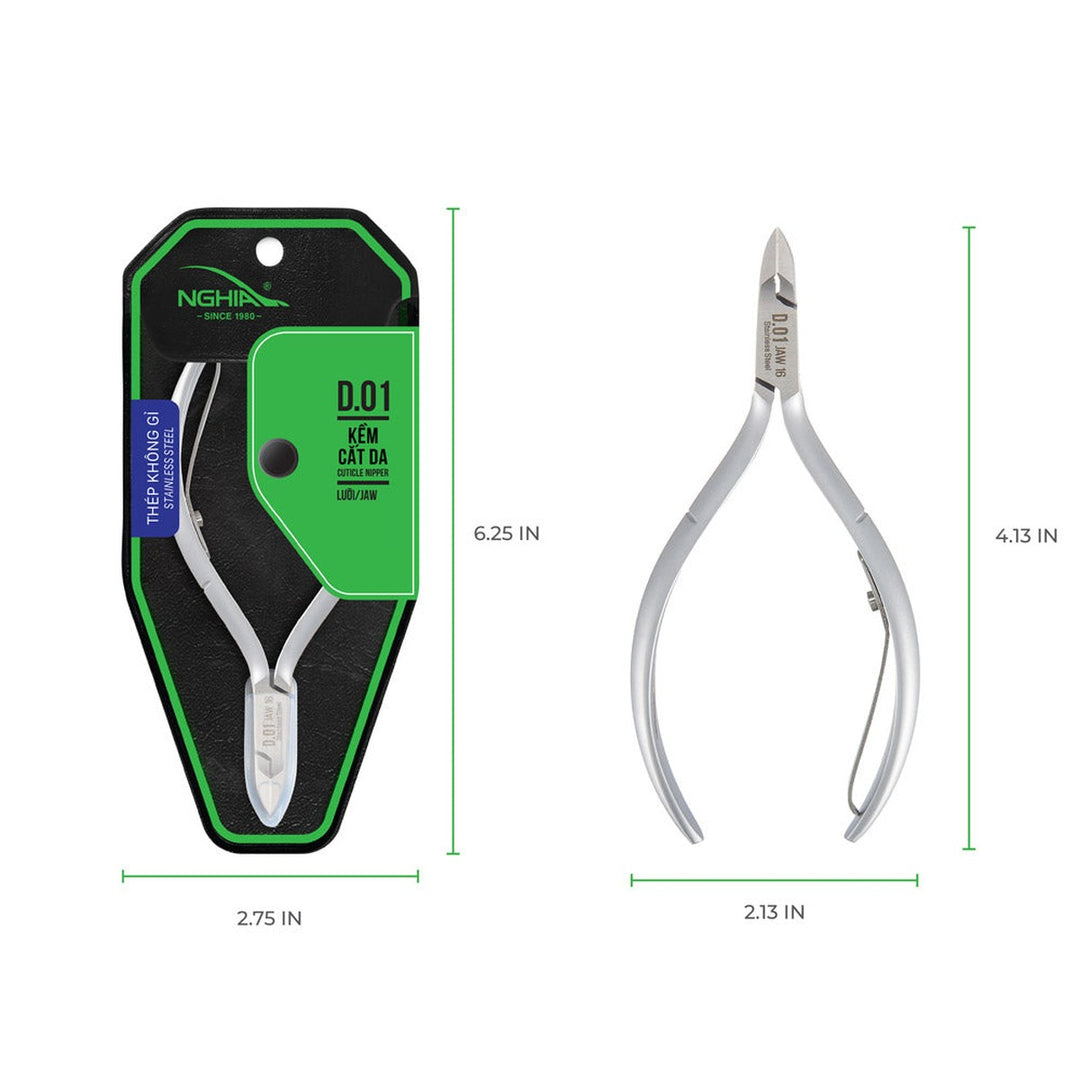 NGHIA D-01 cuticle nipper dimensions