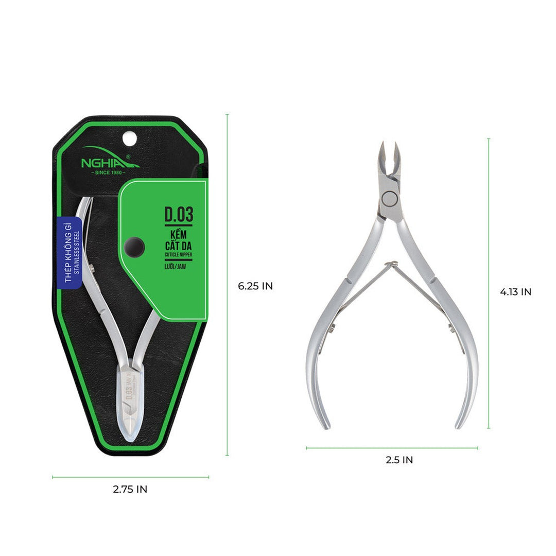 NGHIA D-03 cuticle nipper dimensions
