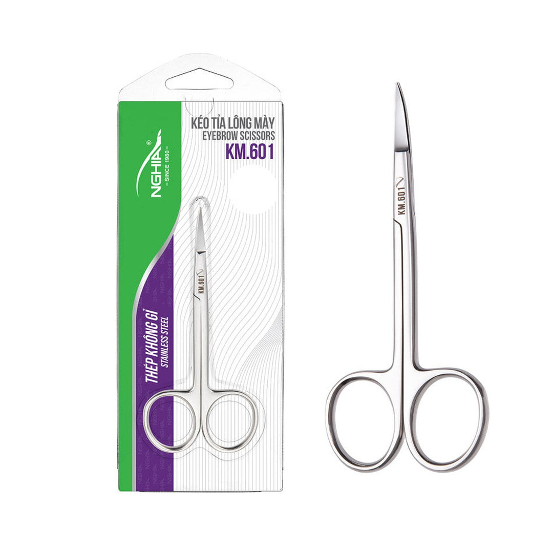 NGHIA KM-601 eyebrow scissors with packaging