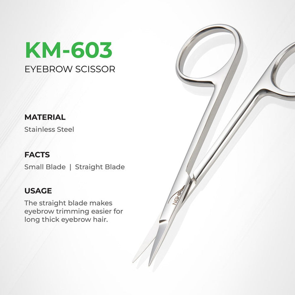 NGHIA KM-603 eyebrow scissors features and specifications