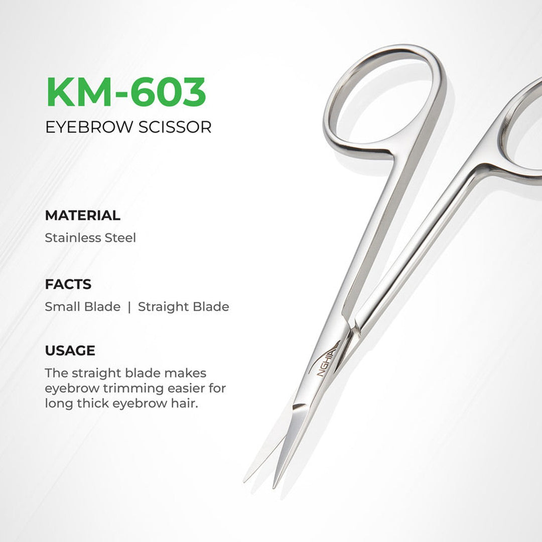 NGHIA KM-603 eyebrow scissors features and specifications