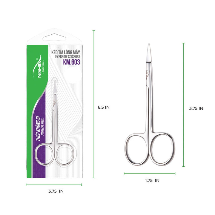 NGHIA KM-603 eyebrow scissors dimensions