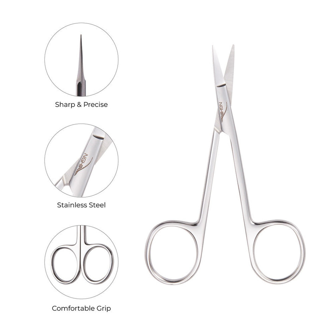 NGHIA KM-603 eyebrow scissors close-up details