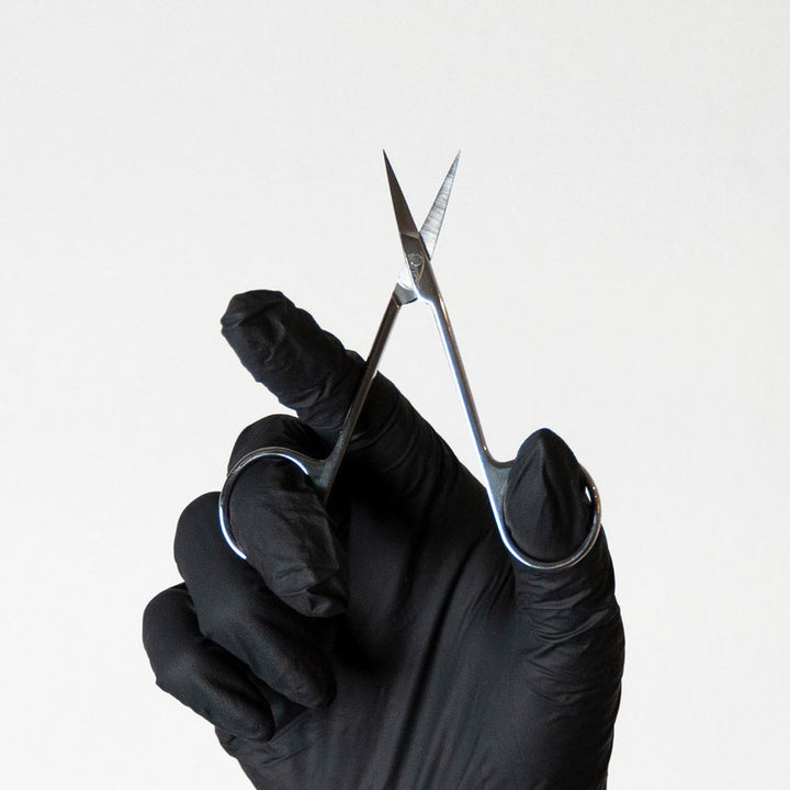 NGHIA KM-603 eyebrow scissors in use