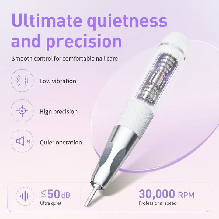 Mr Nail 2nd Gen Pro handpiece: low vibration, ≤50 dB, up to 30,000 RPM