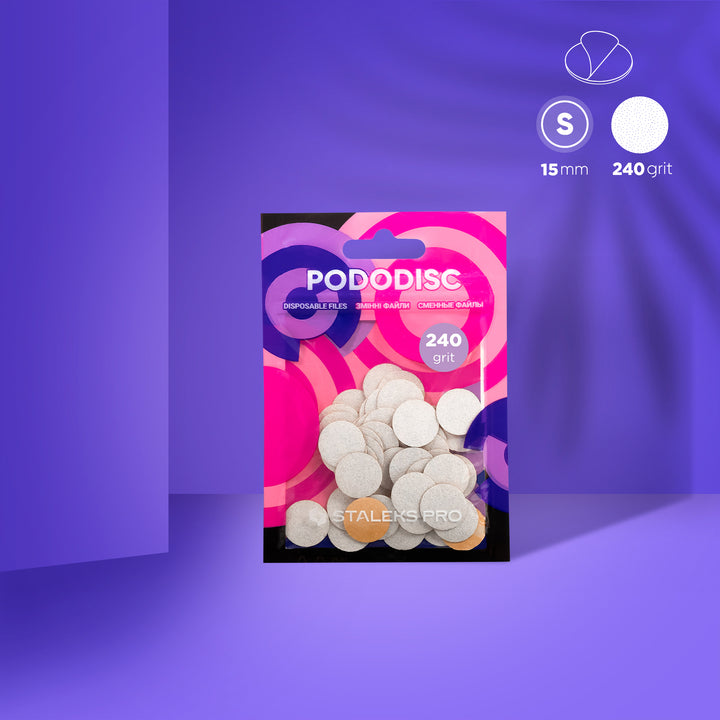 Staleks Pro S Pododisc Refill Pads for Pedicure Disc Disposable Files 50 pcs PDF-15 - 240 grit PDF-15-240w