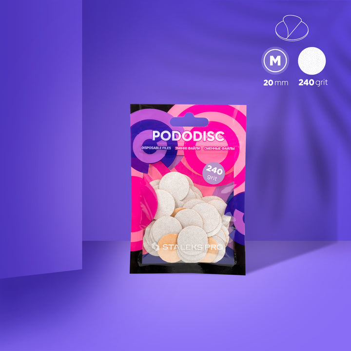 Staleks Pro M White PodoDisc Refill Pads for Pedicure 50 pc PDF-20 - 240 grit PDF-20-240w