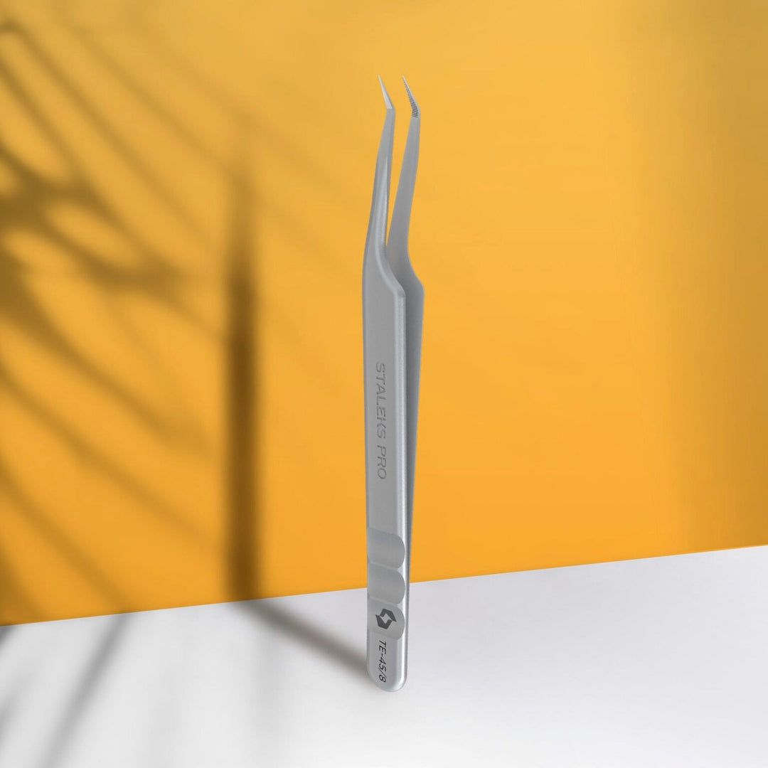 Staleks Pro Eyelash Tweezers with Fiber Tips (Mini L)  Expert 45 - 8