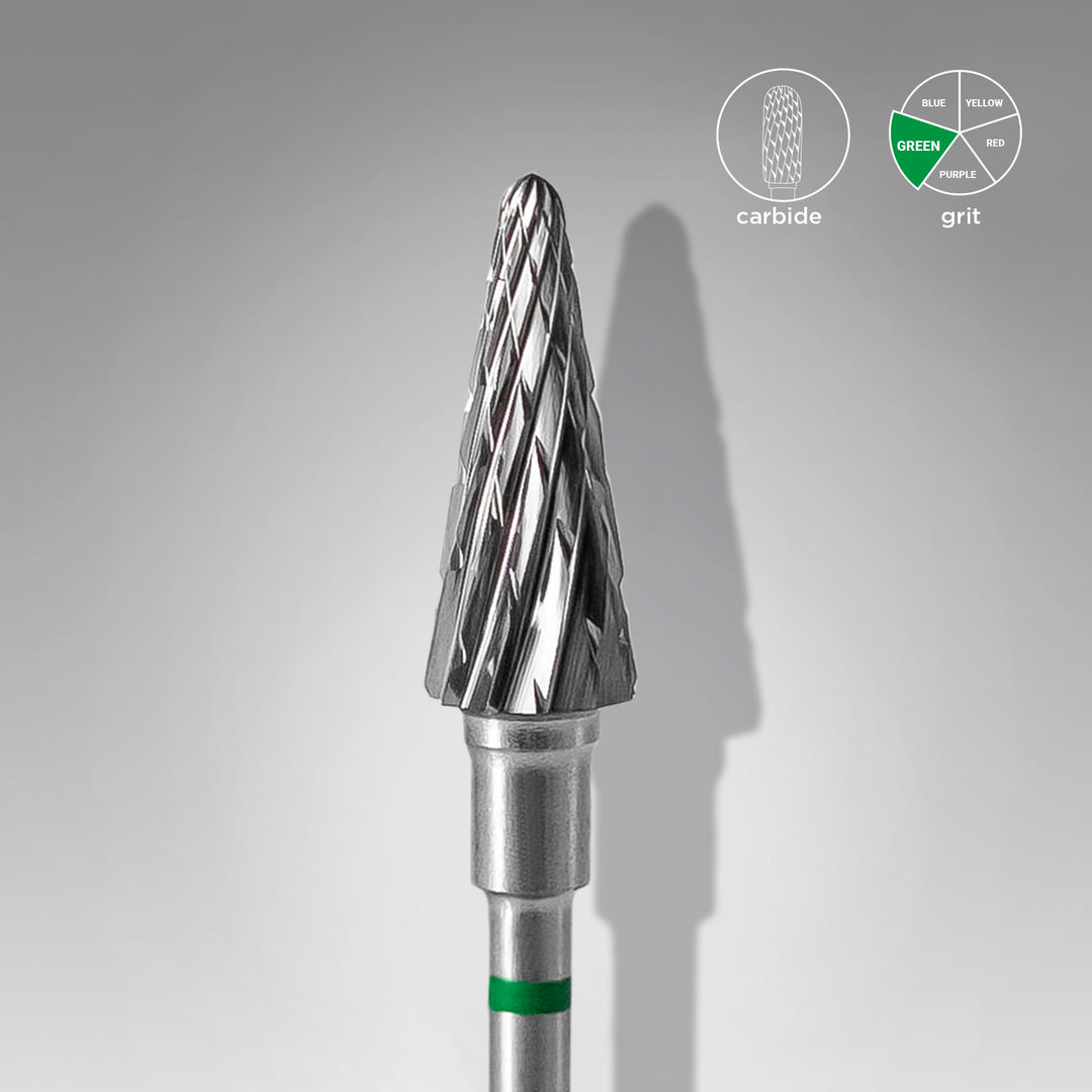 Staleks Pro Expert Carbide Nail Drill Bit Cone 6mm - Green