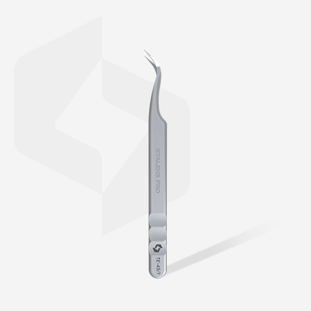 Staleks Pro Eyelash Tweezers with Fiber Tips Curved  Expert 45 - 1