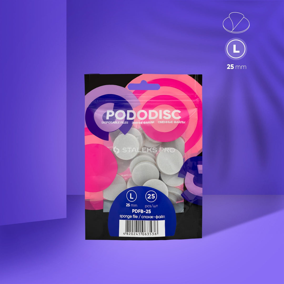 Staleks Pro Pododisc Disposable Disc Files Sponges 25 pcs - L